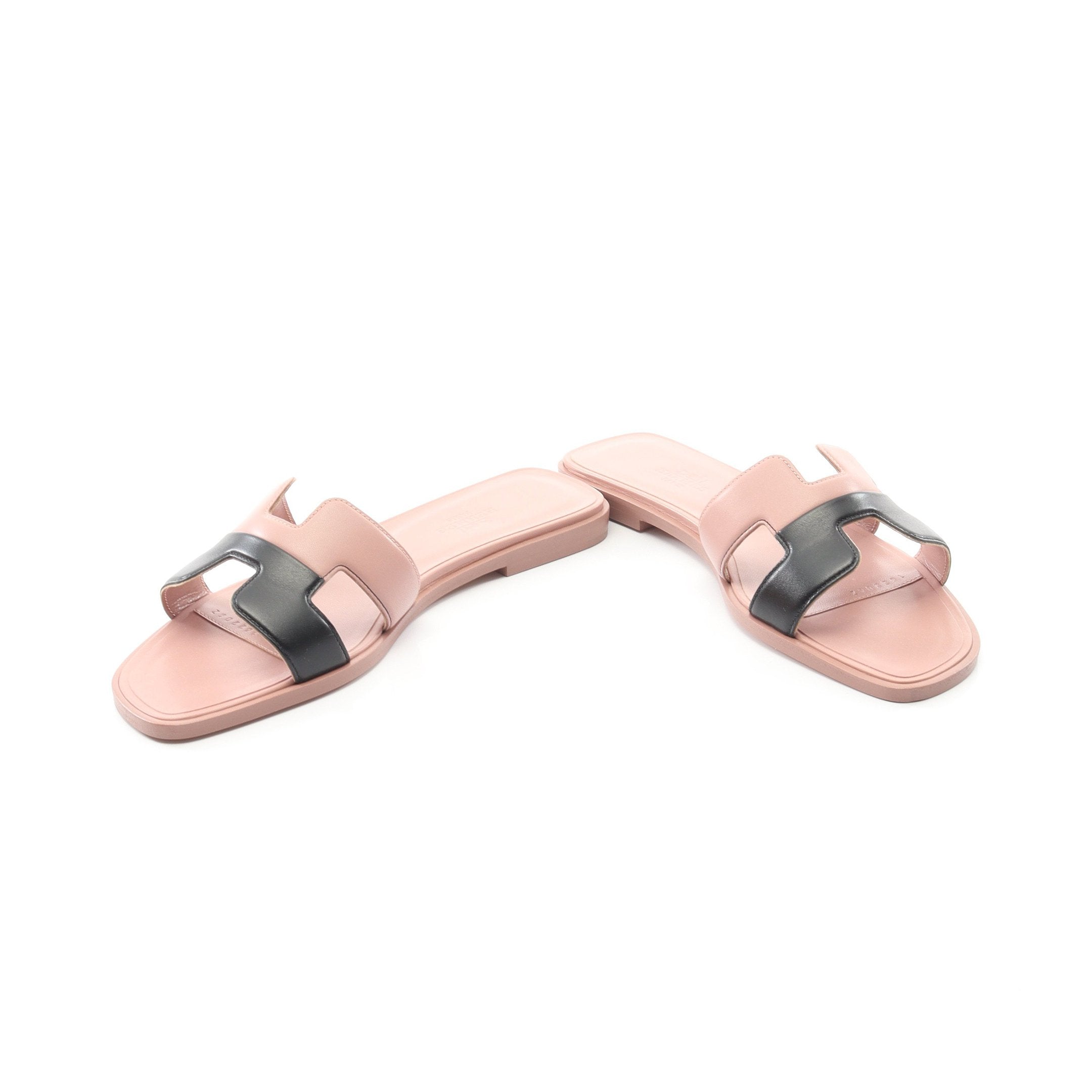 オラン サンダル レザー ピンク ブラック エルメス – RECLO