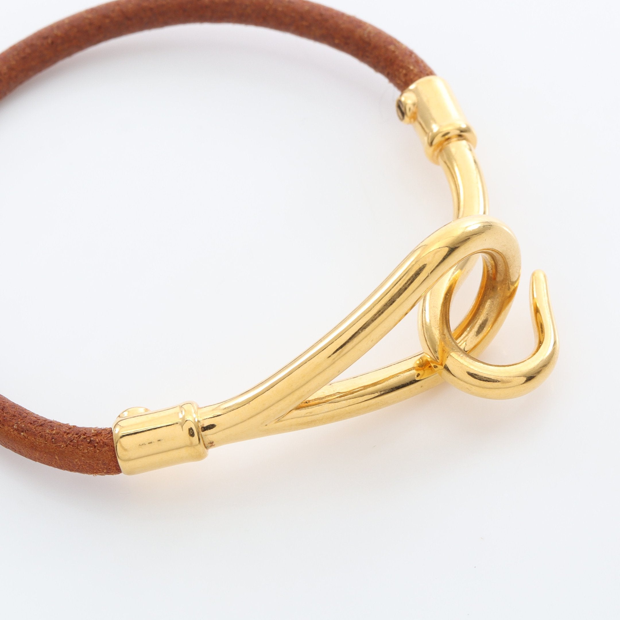 ジャンボ ブレスレット GP レザー ゴールド ブラウン エルメス – RECLO