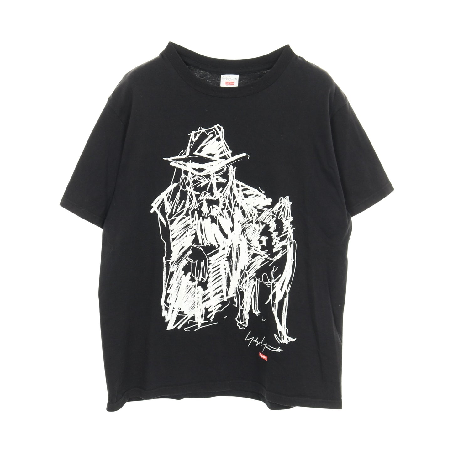 Supreme × Yoji Yamamoto Scribble Portrait Tee 半袖Tシャツ コットン ブラック シュプリーム トップス Supreme