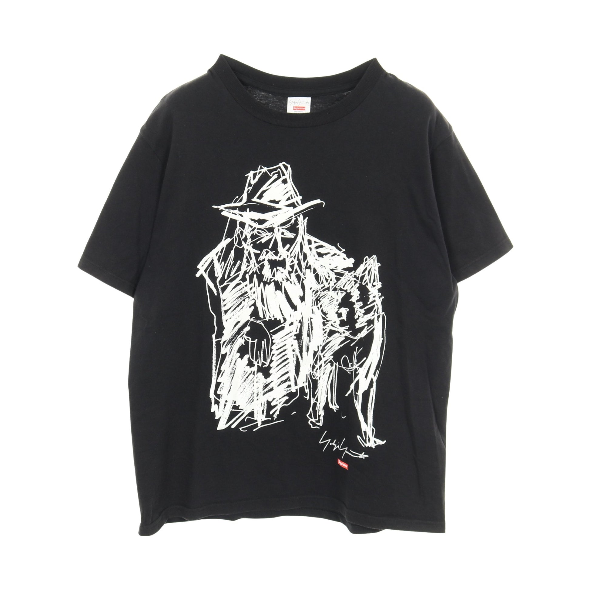 Supreme × Yoji Yamamoto Scribble Portrait Tee 半袖Tシャツ コットン ブラック シュプリーム トップス Supreme