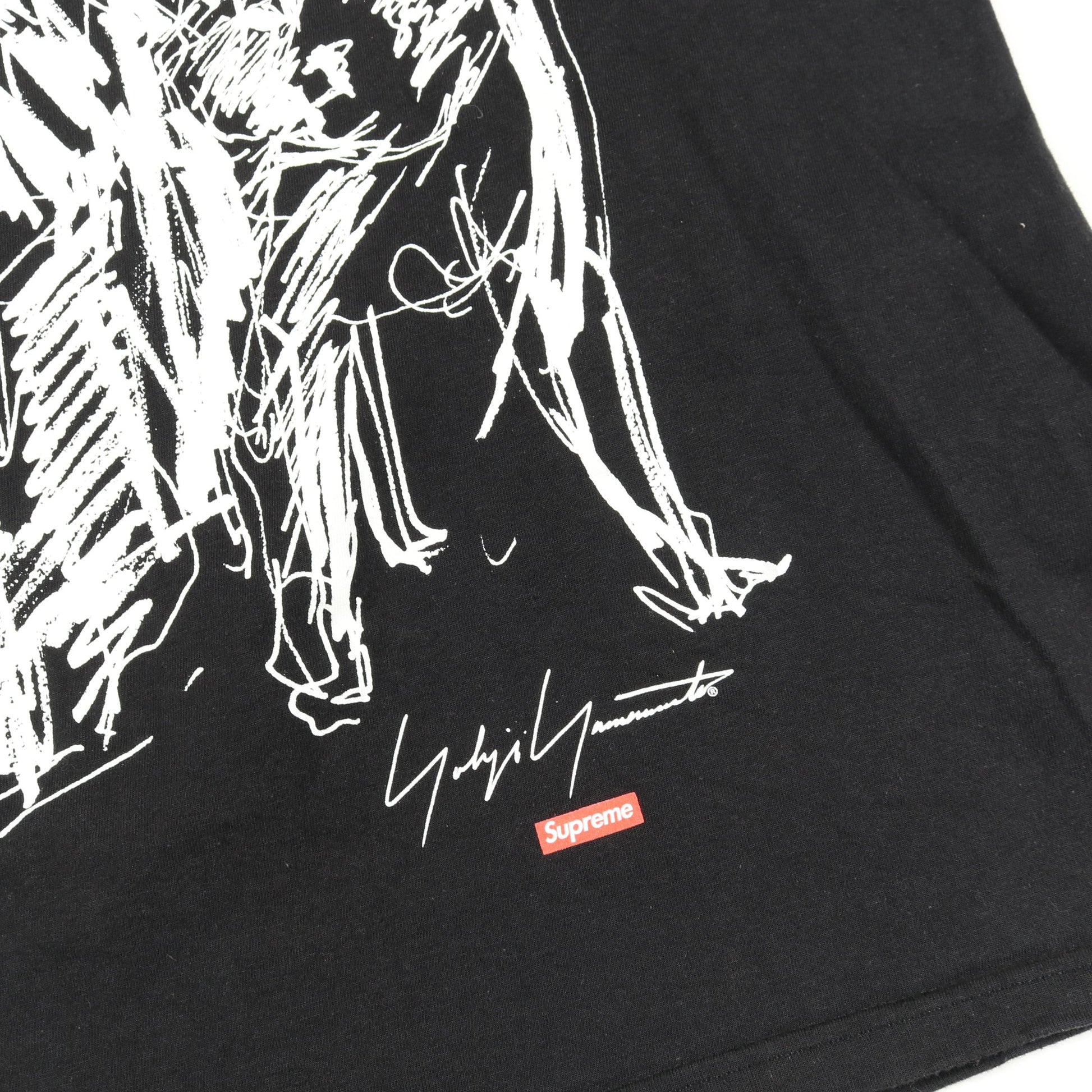 Supreme × Yoji Yamamoto Scribble Portrait Tee 半袖Tシャツ コットン ブラック シュプリーム トップス Supreme