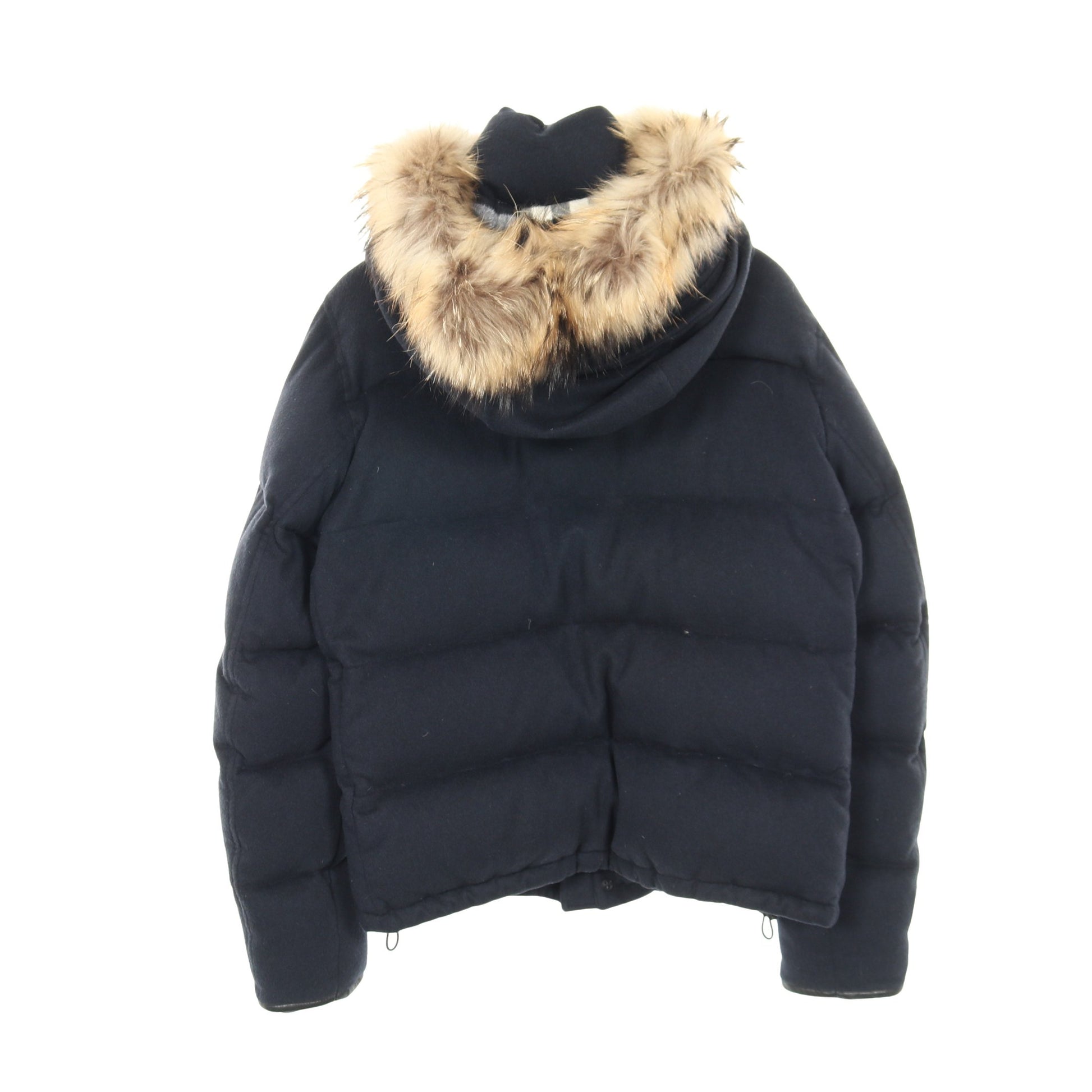 ダウンジャケット カシミヤ ネイビー フード付き バーバリー アウター BURBERRY