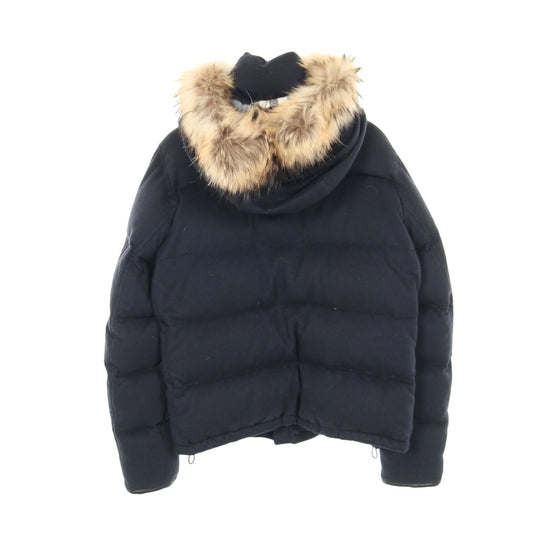 ダウンジャケット カシミヤ ネイビー フード付き バーバリー アウター BURBERRY