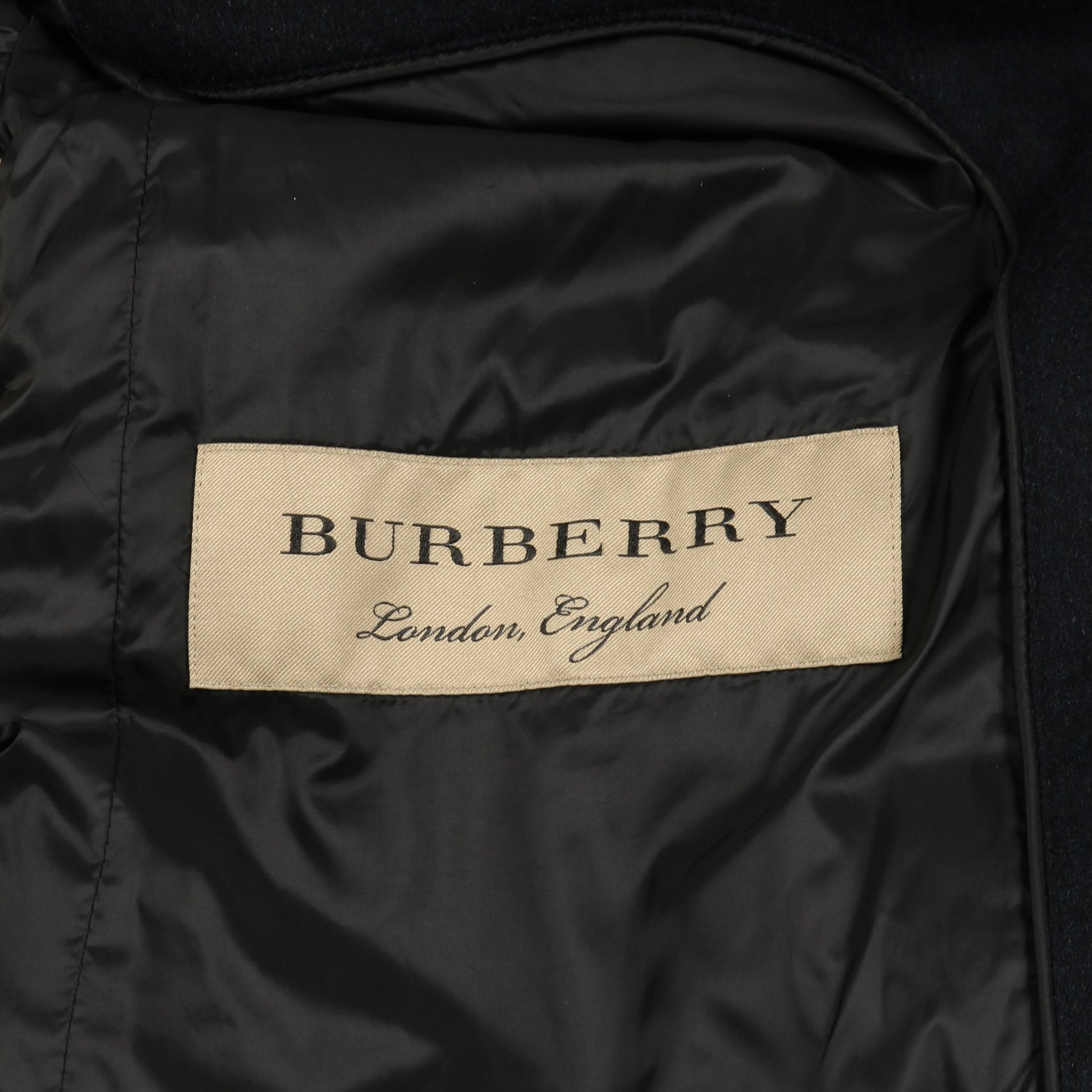 ダウンジャケット カシミヤ ネイビー フード付き バーバリー アウター BURBERRY