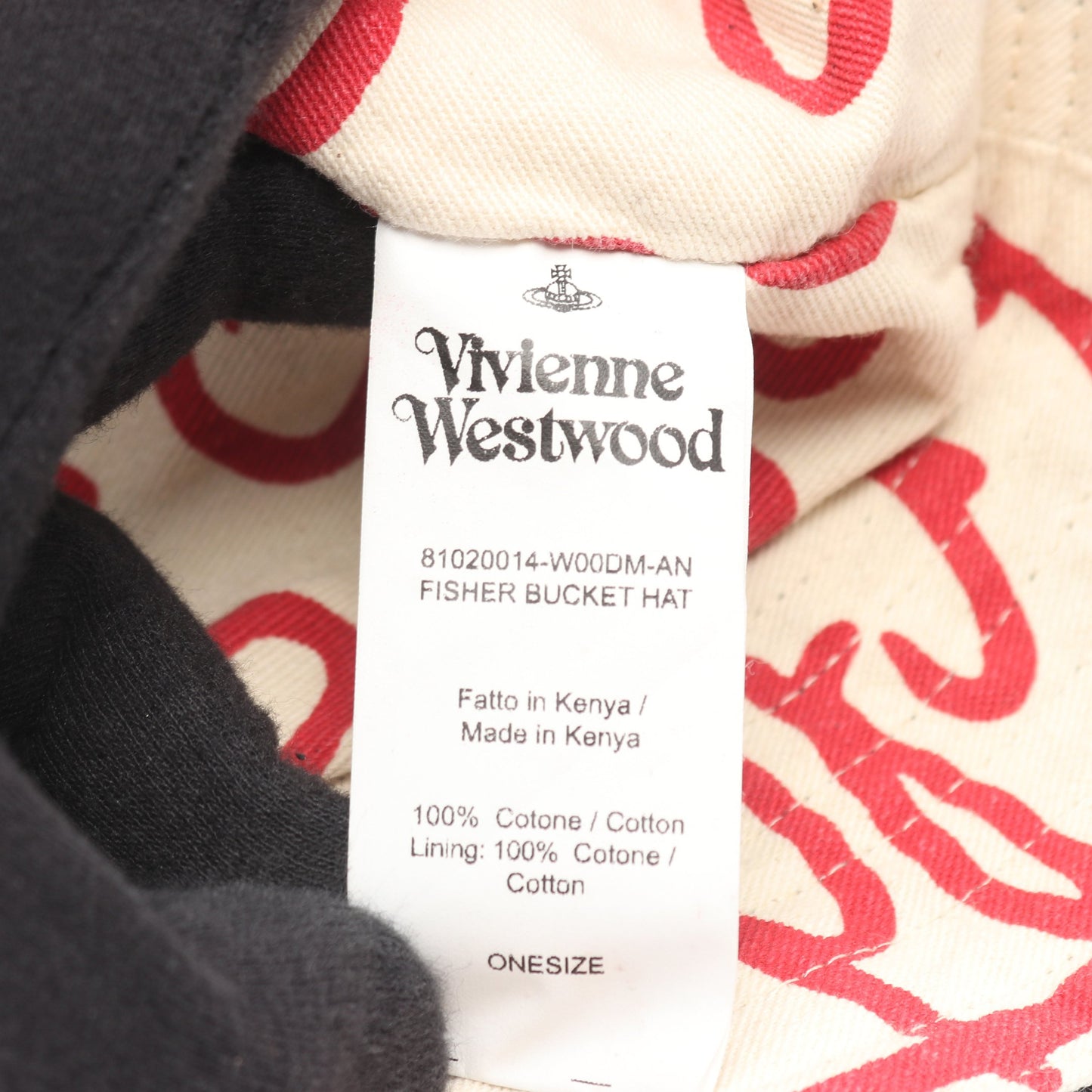 FISHER BUCKET HAT オーブ バケット ハット コットン ブラック ヴィヴィアンウエストウッド 財布・小物 Vivienne Westwood