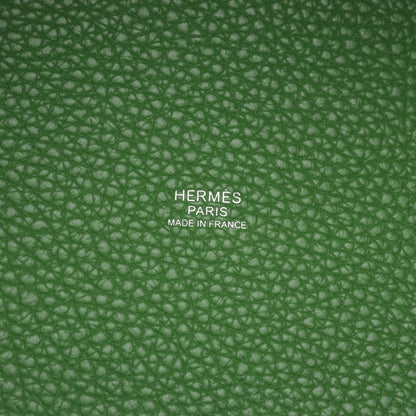 ピコタンロックPM ヴェールユッカ ハンドバッグ トリヨンクレマンス グリーン シルバー金具 W刻印 エルメス バッグ HERMES