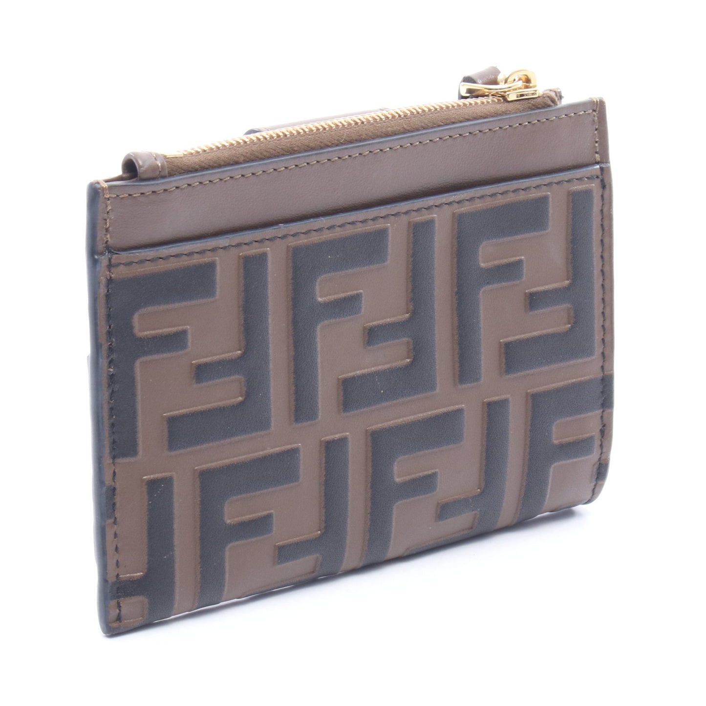 FFダイヤモンド カードケース コインケース レザー ブラウン ブラック フェンディ 財布・小物 FENDI