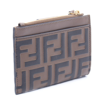 FFダイヤモンド カードケース コインケース レザー ブラウン ブラック フェンディ 財布・小物 FENDI