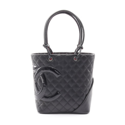 カンボンライン ミディアム ハンドバッグ トートバッグ レザー ブラック シルバー金具 シャネル バッグ CHANEL