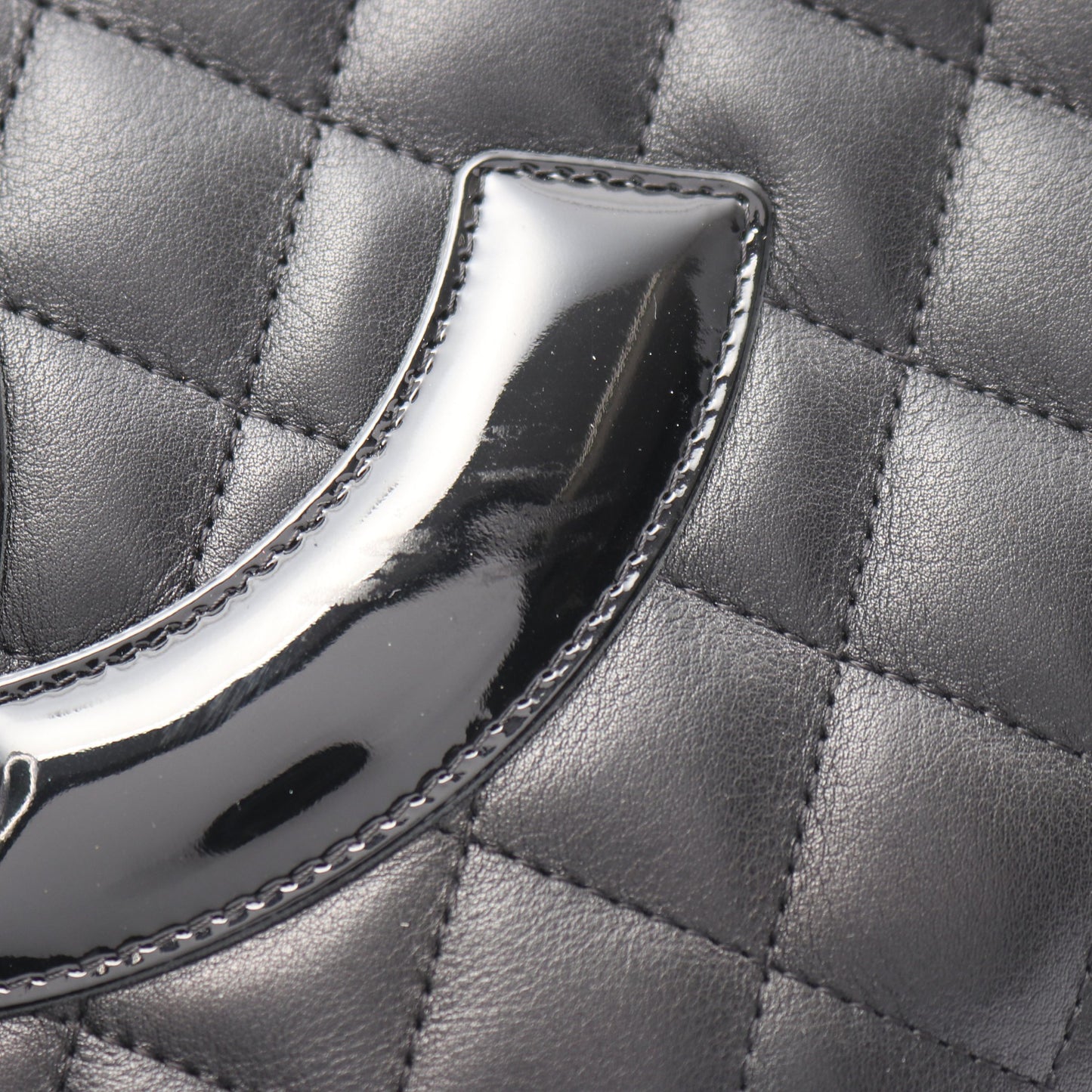 カンボンライン ミディアム ハンドバッグ トートバッグ レザー ブラック シルバー金具 シャネル バッグ CHANEL