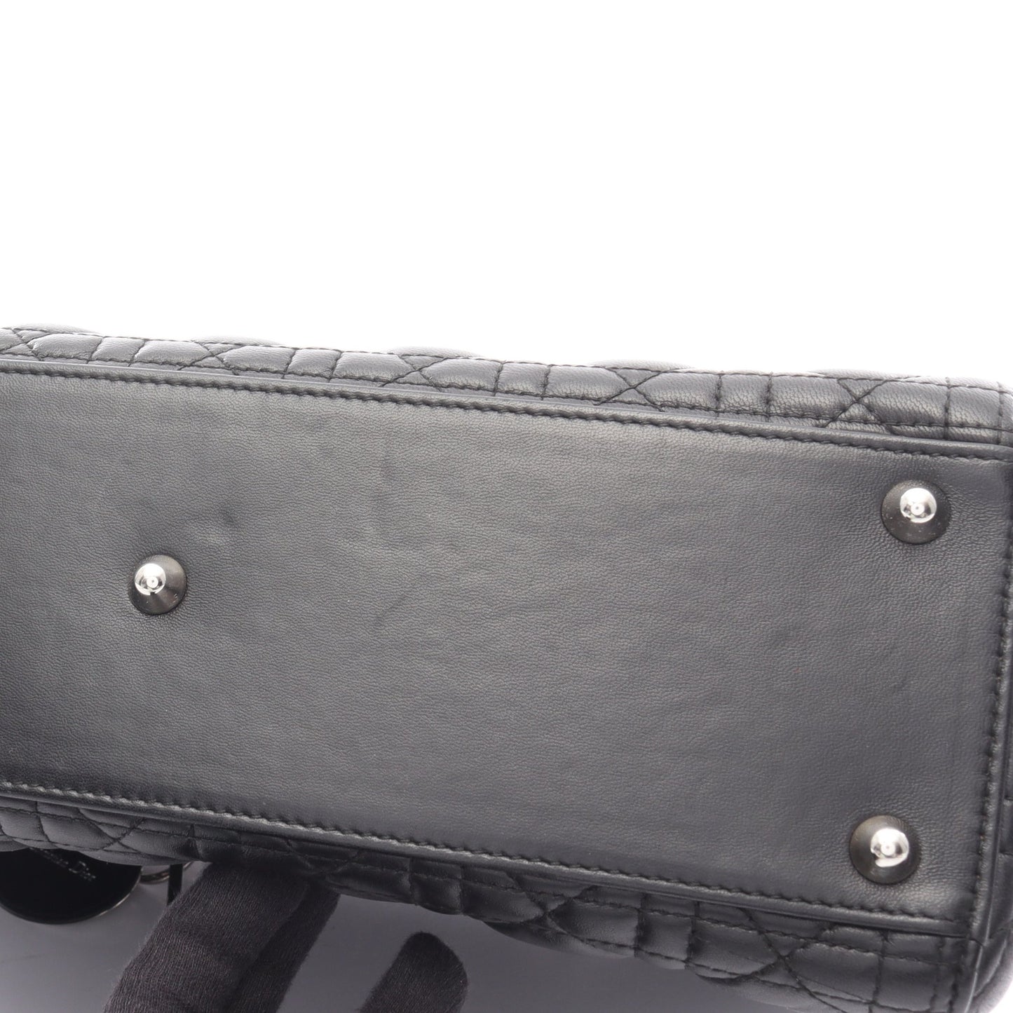 レディディオール ラージ カナージュ ハンドバッグ レザー ブラック 2WAY クリスチャンディオール バッグ Christian Dior