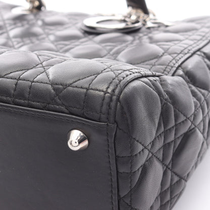 レディディオール ラージ カナージュ ハンドバッグ レザー ブラック 2WAY クリスチャンディオール バッグ Christian Dior
