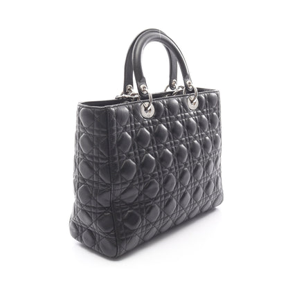 レディディオール ラージ カナージュ ハンドバッグ レザー ブラック 2WAY クリスチャンディオール バッグ Christian Dior