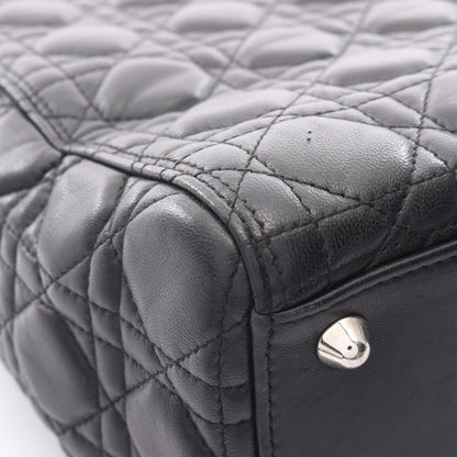 レディディオール ラージ カナージュ ハンドバッグ レザー ブラック 2WAY クリスチャンディオール バッグ Christian Dior