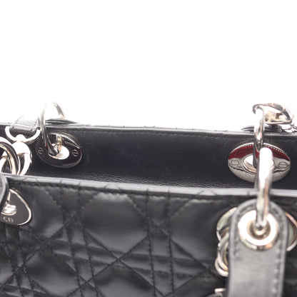 レディディオール ラージ カナージュ ハンドバッグ レザー ブラック 2WAY クリスチャンディオール バッグ Christian Dior
