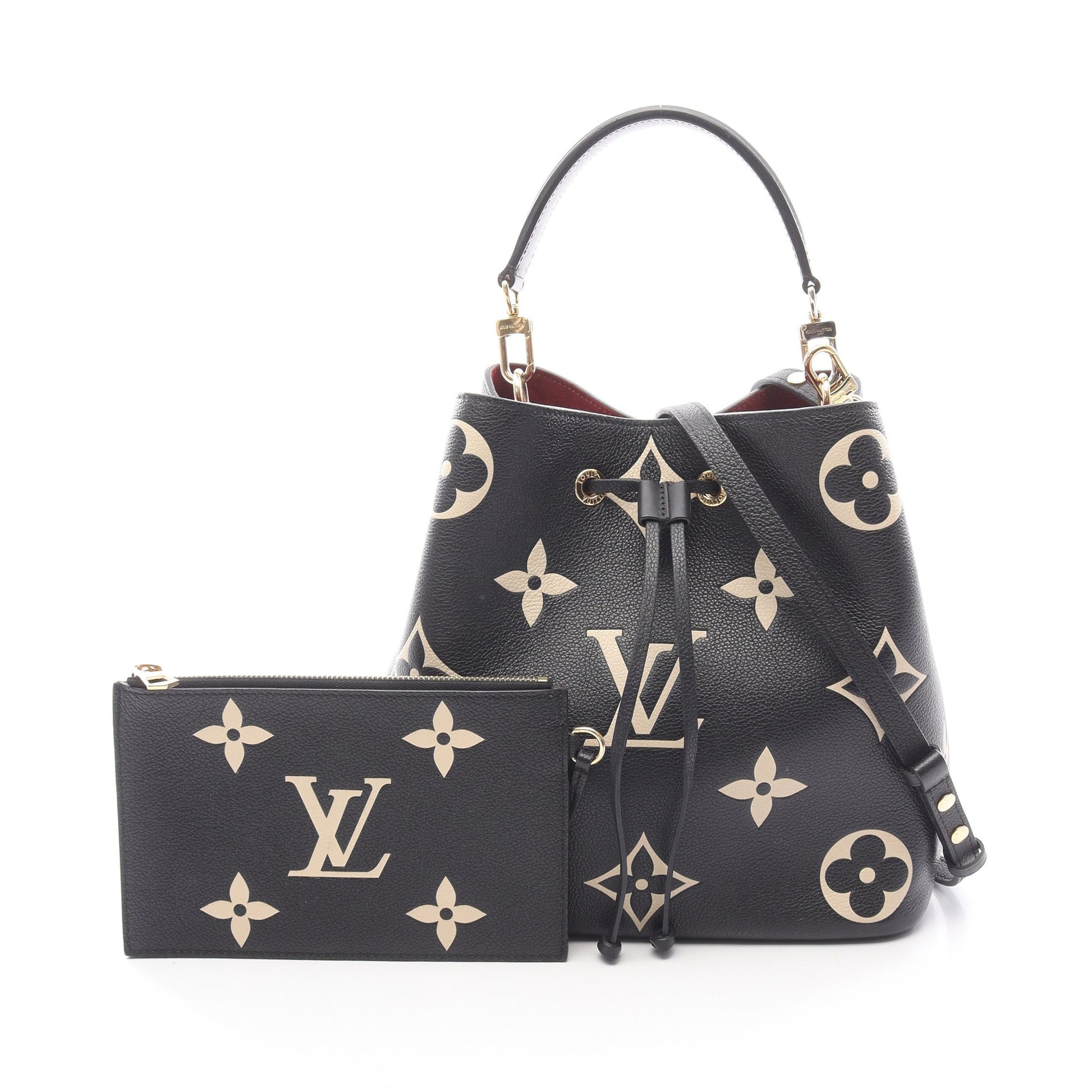ネオノエMM バイカラー モノグラムアンプラント ハンドバッグ レザー ブラック ベージュ 2WAY ルイヴィトン バッグ LOUIS VUITTON