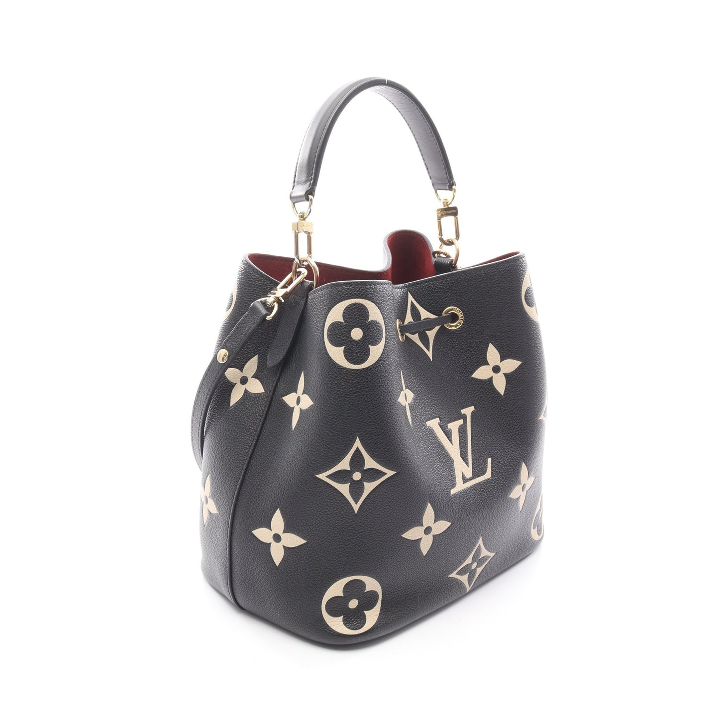 ネオノエMM バイカラー モノグラムアンプラント ハンドバッグ レザー ブラック ベージュ 2WAY ルイヴィトン バッグ LOUIS VUITTON