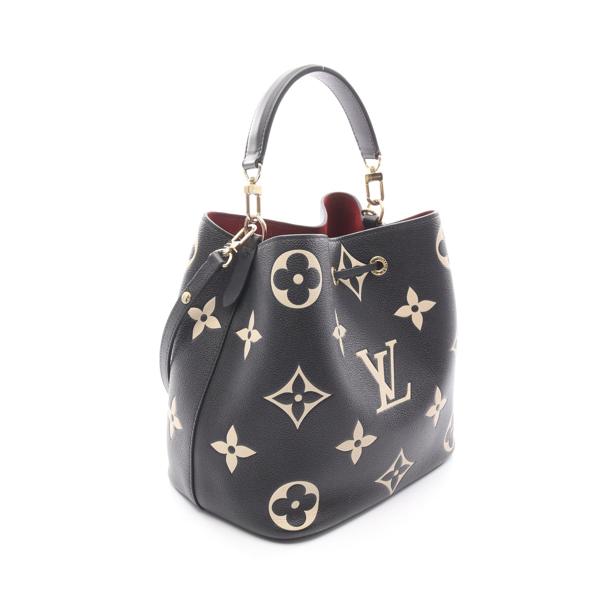 ネオノエMM バイカラー モノグラムアンプラント ハンドバッグ レザー ブラック ベージュ 2WAY ルイヴィトン バッグ LOUIS VUITTON