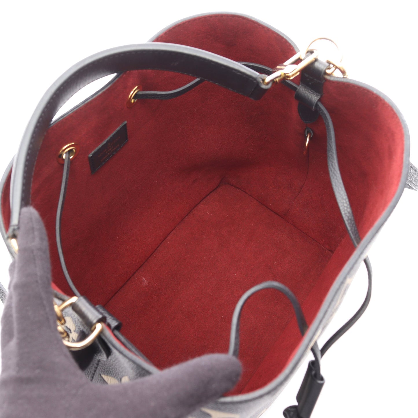 ネオノエMM バイカラー モノグラムアンプラント ハンドバッグ レザー ブラック ベージュ 2WAY ルイヴィトン バッグ LOUIS VUITTON