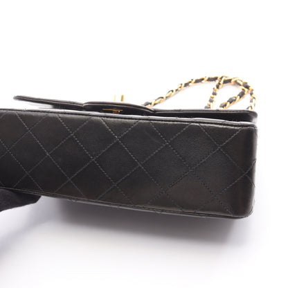 マトラッセ Wフラップ Wチェーンショルダーバッグ ラムスキン ブラック ゴールド金具 シャネル バッグ CHANEL