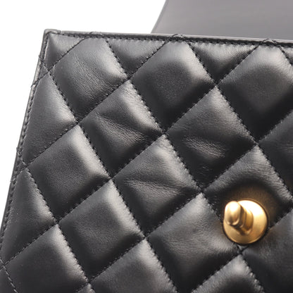 マトラッセ チェーンショルダーバッグ ラムスキン ブラック ゴールド金具 シャネル バッグ CHANEL
