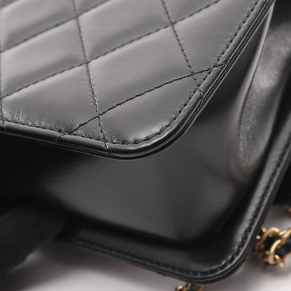 マトラッセ チェーンショルダーバッグ ラムスキン ブラック ゴールド金具 シャネル バッグ CHANEL
