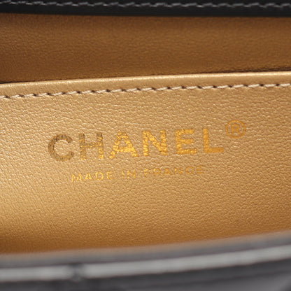 マトラッセ チェーンショルダーバッグ ラムスキン ブラック ゴールド金具 シャネル バッグ CHANEL