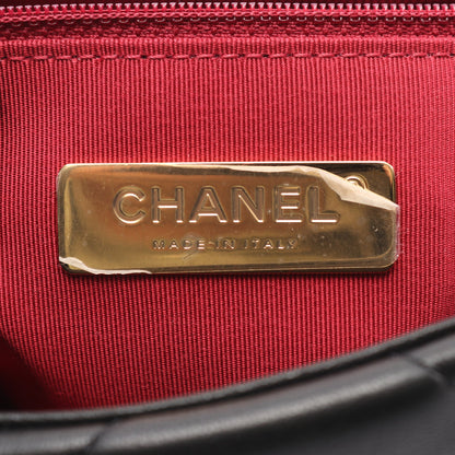 19 ディズヌフ マトラッセ チェーンショルダーバッグ ラムスキン ブラック コンビ金具 シャネル バッグ CHANEL
