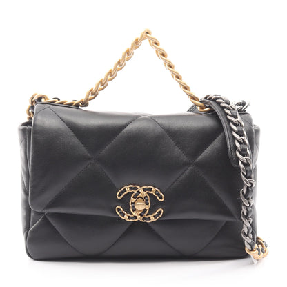 19 ディズヌフ マトラッセ チェーンショルダーバッグ ラムスキン ブラック コンビ金具 シャネル バッグ CHANEL