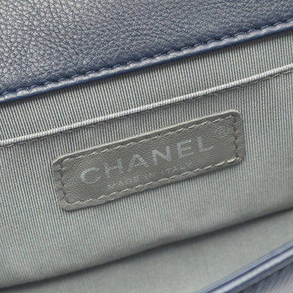 ボーイシャネル スモール ワイルドステッチ チェーンショルダーバッグ レザー ネイビー コンビ金具 シャネル バッグ CHANEL