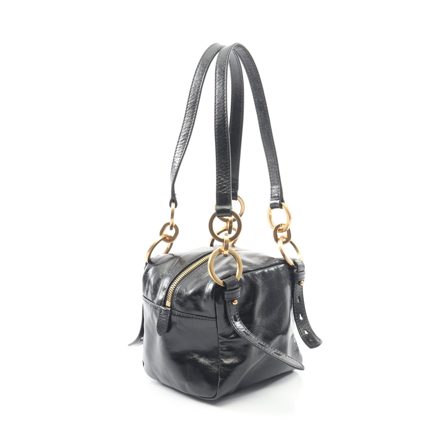 ダングル ミニ ハンドバッグ レザー ブラック プラダ バッグ PRADA