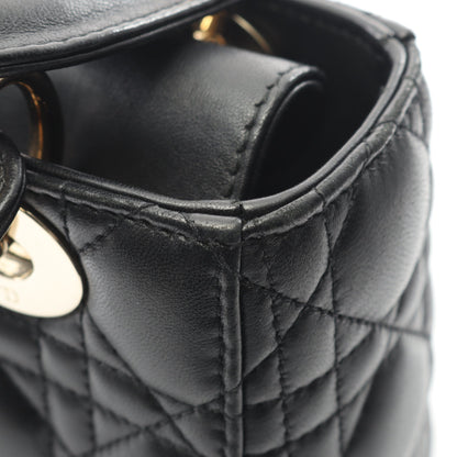 LADY DIOR MY ABCDIOR レディディオール スモール カナージュ ハンドバッグ レザー ブラック 2WAY クリスチャンディオール バッグ Christian Dior