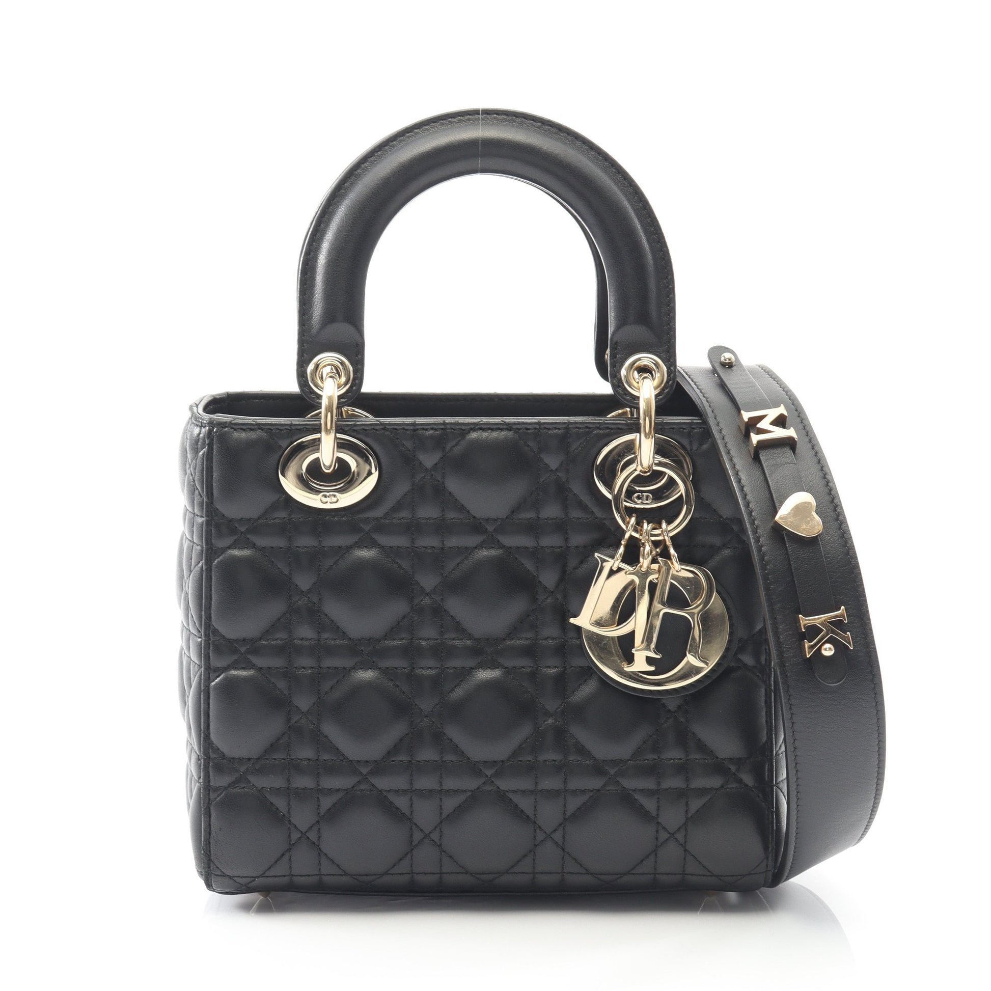 LADY DIOR MY ABCDIOR レディディオール スモール カナージュ ハンドバッグ レザー ブラック 2WAY クリスチャンディオール バッグ Christian Dior