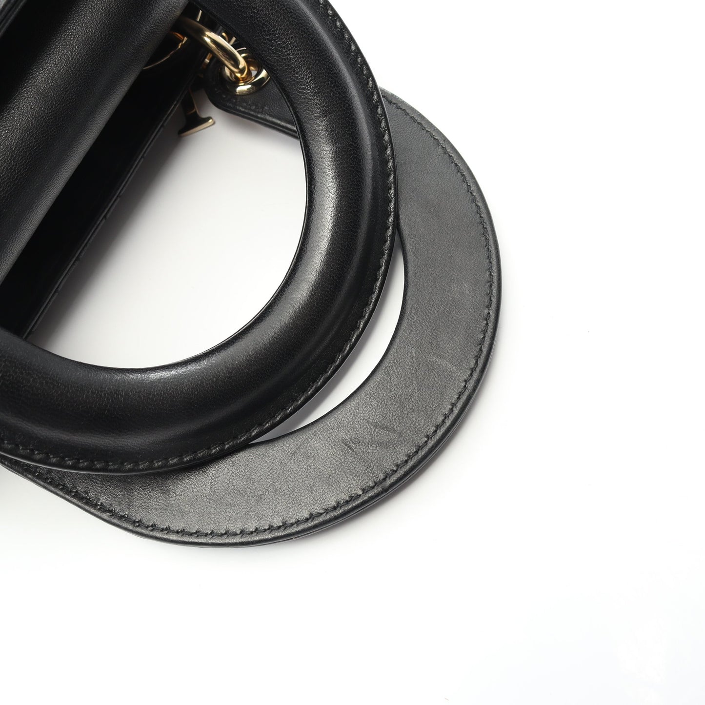 LADY DIOR MY ABCDIOR レディディオール スモール カナージュ ハンドバッグ レザー ブラック 2WAY クリスチャンディオール バッグ Christian Dior