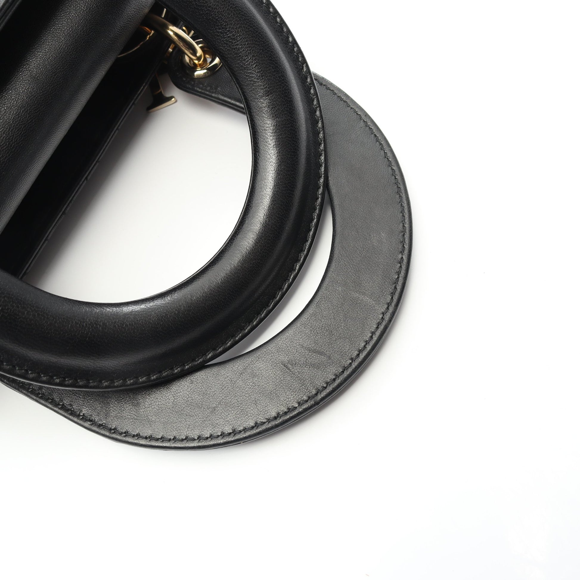 LADY DIOR MY ABCDIOR レディディオール スモール カナージュ ハンドバッグ レザー ブラック 2WAY クリスチャンディオール バッグ Christian Dior