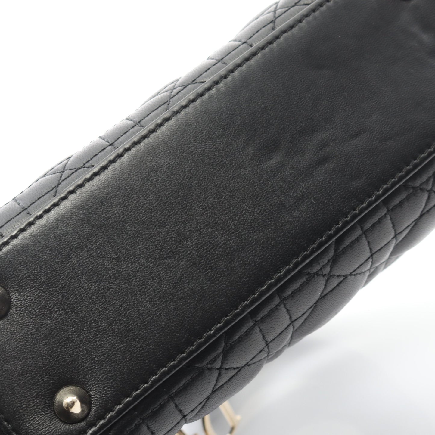LADY DIOR MY ABCDIOR レディディオール スモール カナージュ ハンドバッグ レザー ブラック 2WAY クリスチャンディオール バッグ Christian Dior