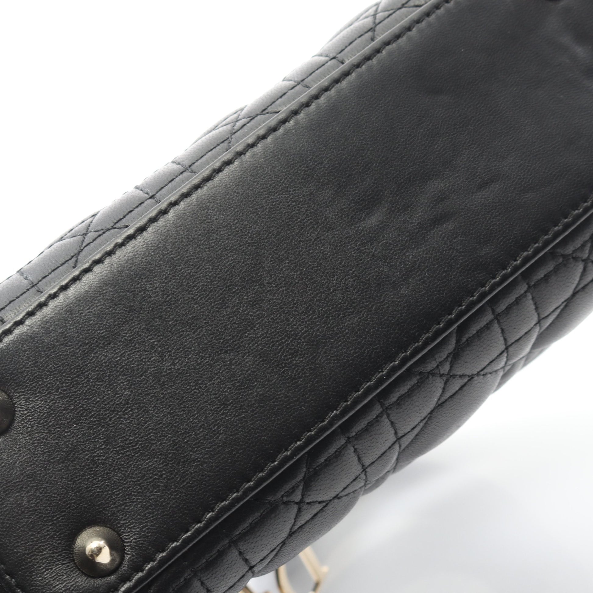 LADY DIOR MY ABCDIOR レディディオール スモール カナージュ ハンドバッグ レザー ブラック 2WAY クリスチャンディオール バッグ Christian Dior