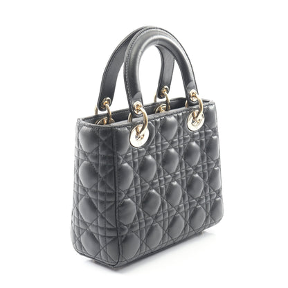 LADY DIOR MY ABCDIOR レディディオール スモール カナージュ ハンドバッグ レザー ブラック 2WAY クリスチャンディオール バッグ Christian Dior