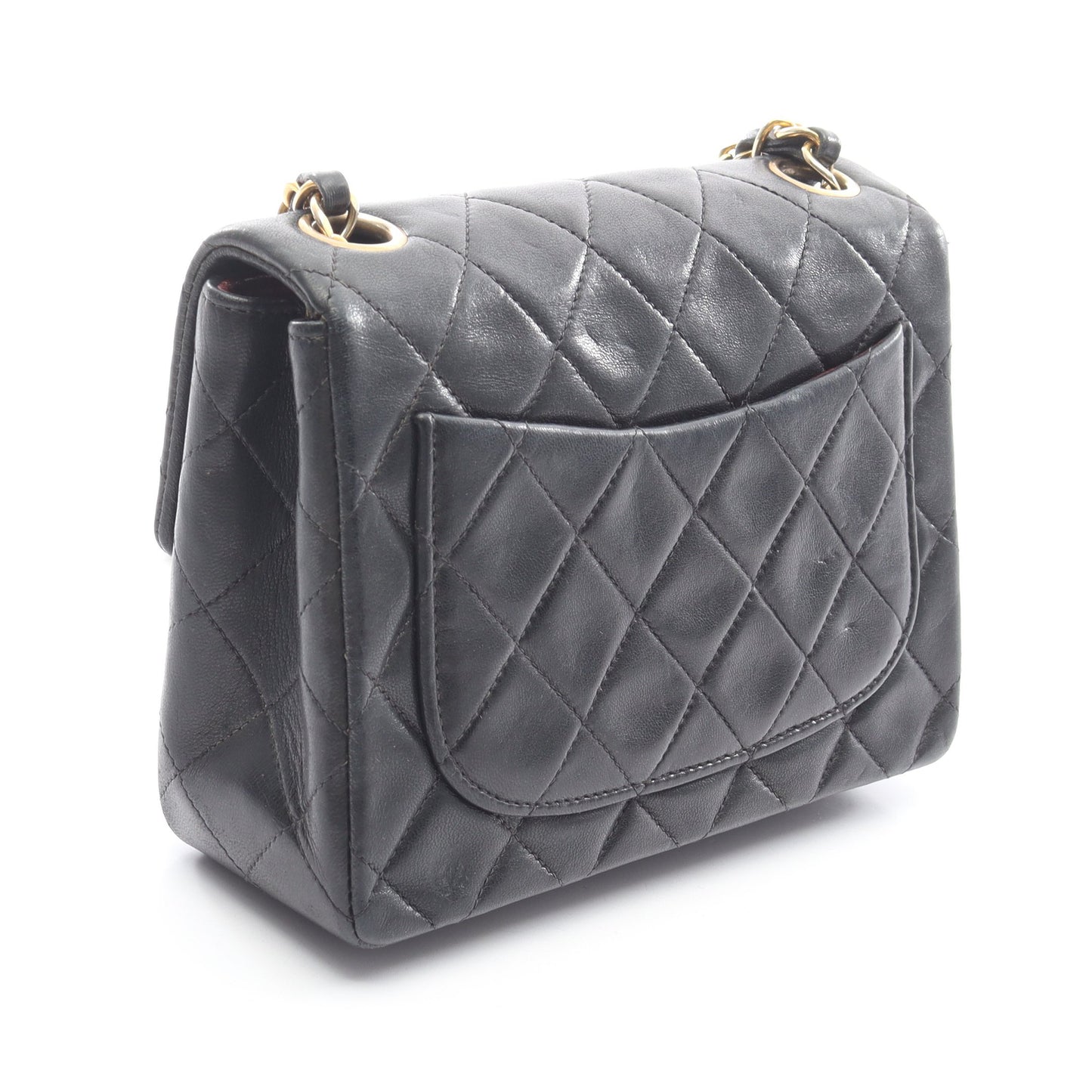 ミニマトラッセ チェーンショルダーバッグ ラムスキン ブラック ゴールド金具 シャネル バッグ CHANEL