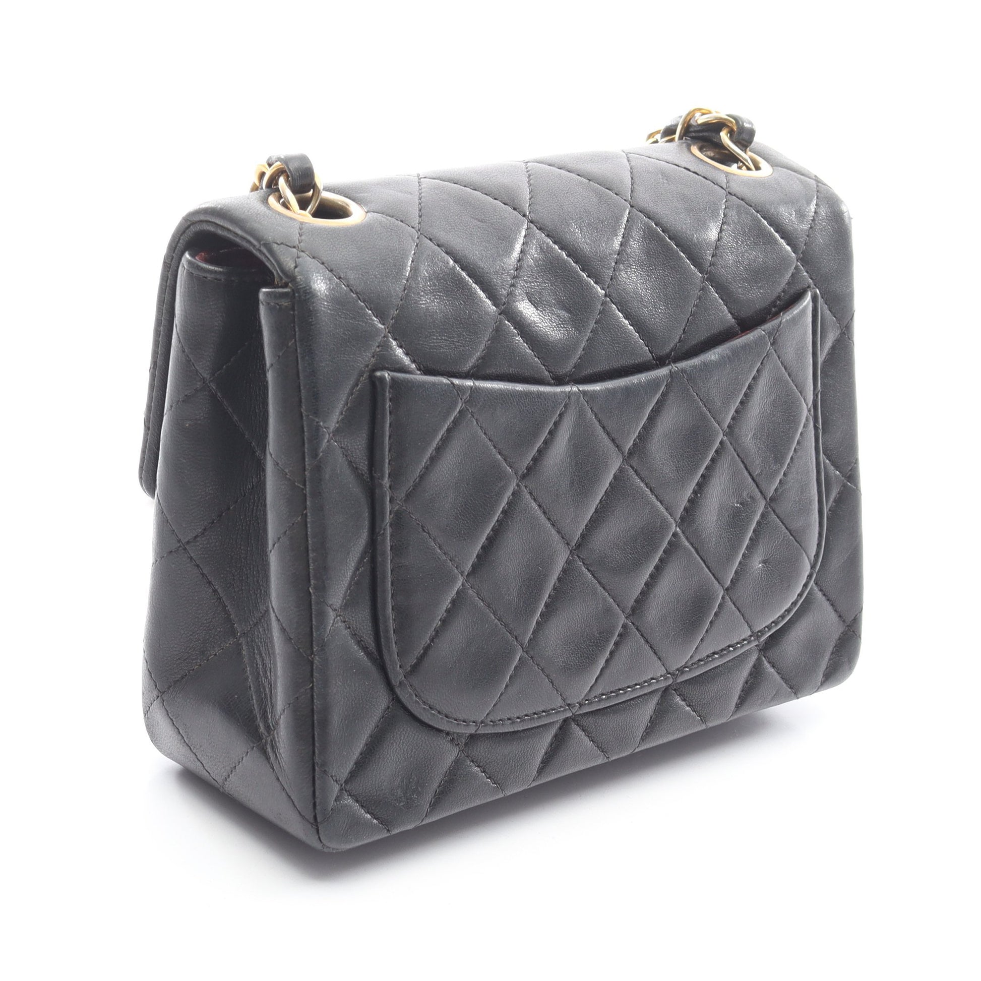ミニマトラッセ チェーンショルダーバッグ ラムスキン ブラック ゴールド金具 シャネル バッグ CHANEL