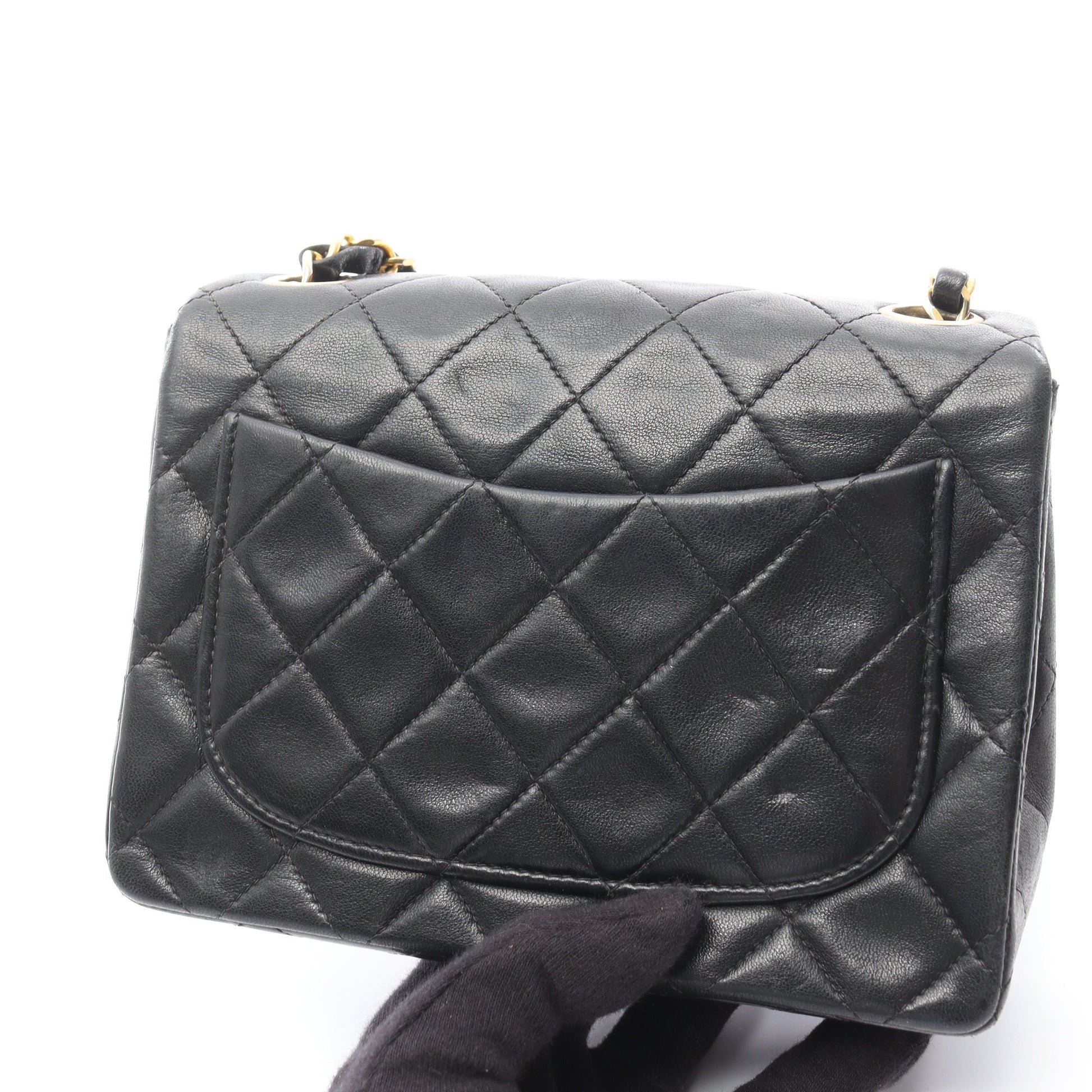 ミニマトラッセ チェーンショルダーバッグ ラムスキン ブラック ゴールド金具 シャネル バッグ CHANEL