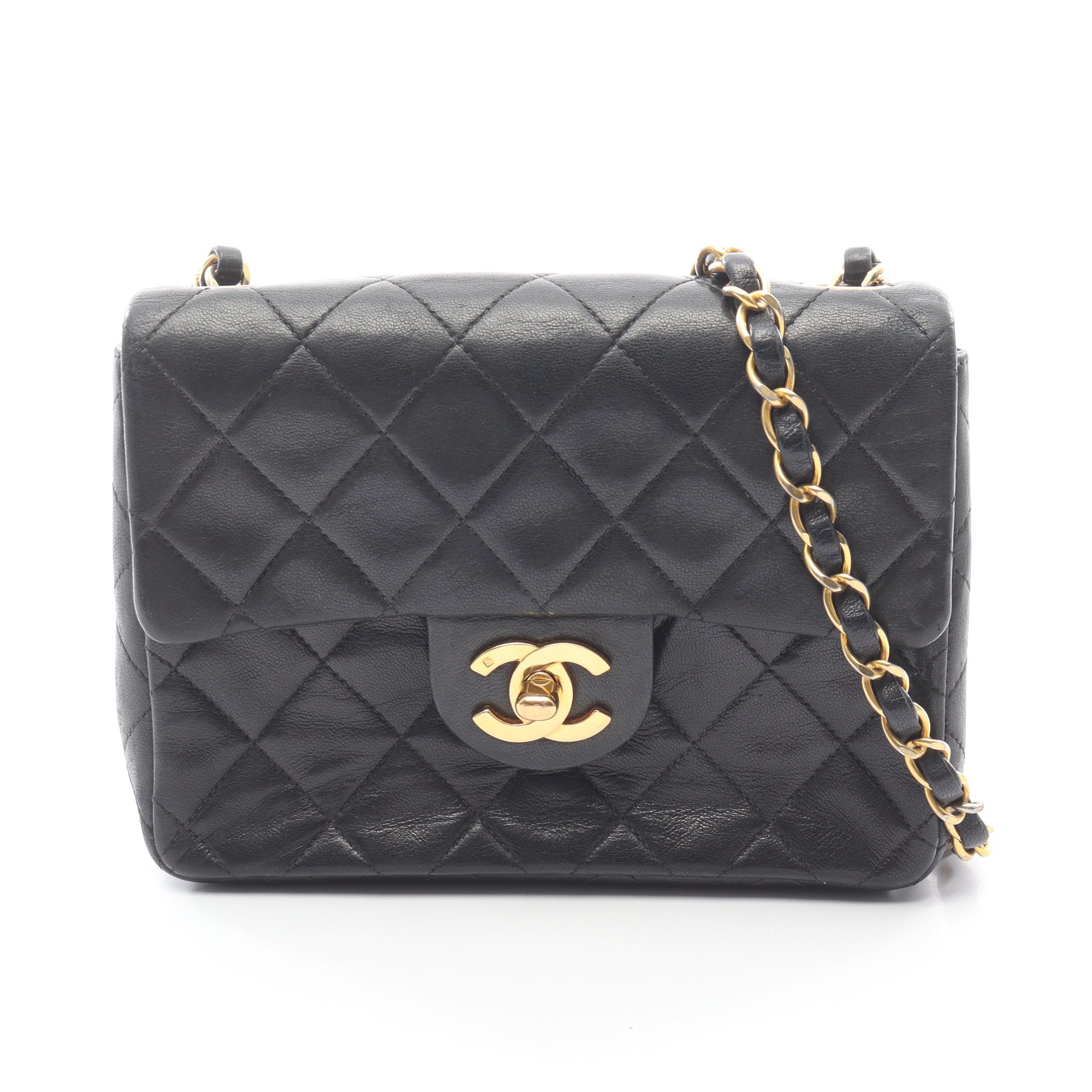 CHANEL シャネル ヴィンテージ チェーンバッグ ミニマトラッセ　ショルダー CHANEL（シャネル） マトラッセ ミニ/AGNEAU TANNE チェーンポシェット