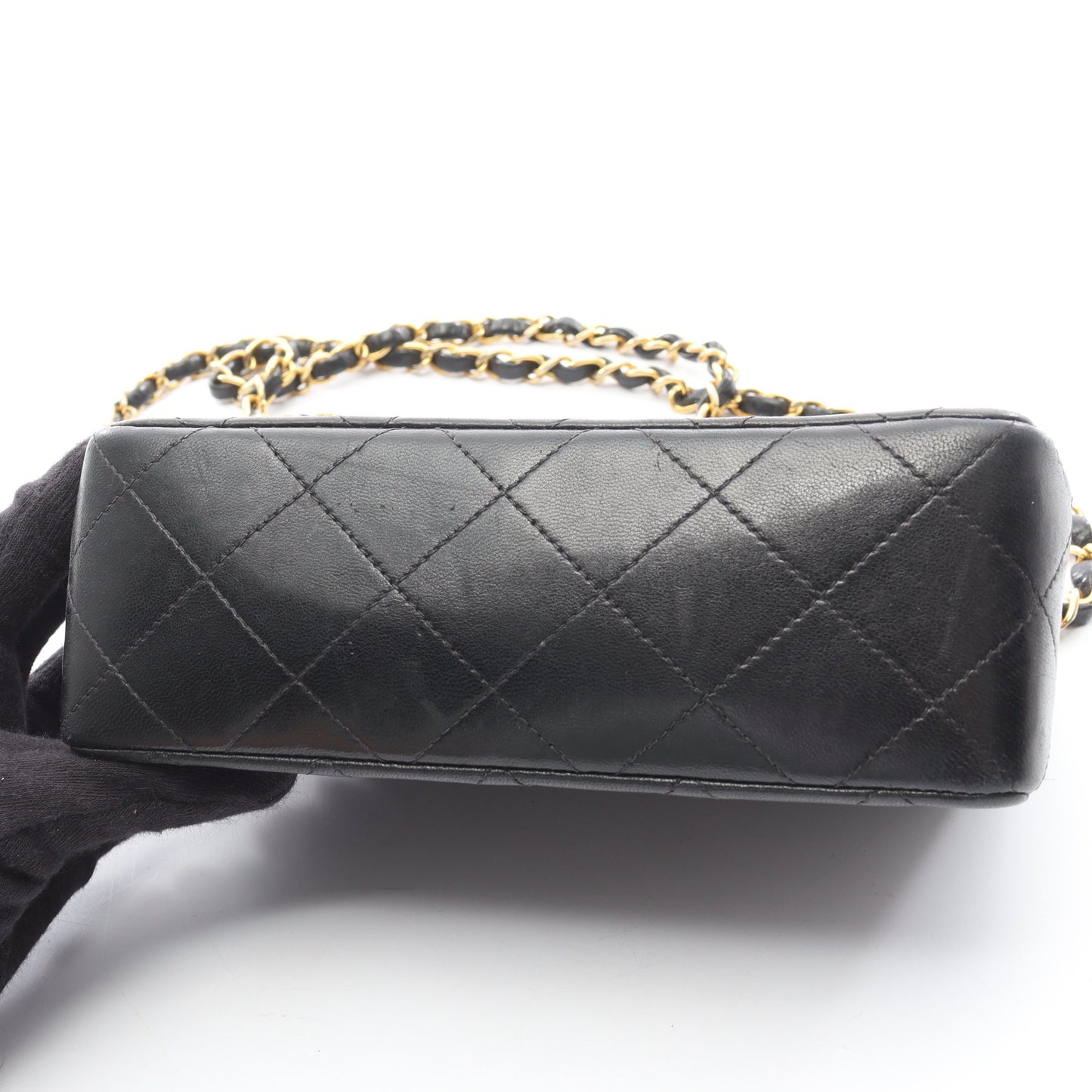 ミニマトラッセ チェーンショルダーバッグ ラムスキン ブラック ゴールド金具 シャネル バッグ CHANEL
