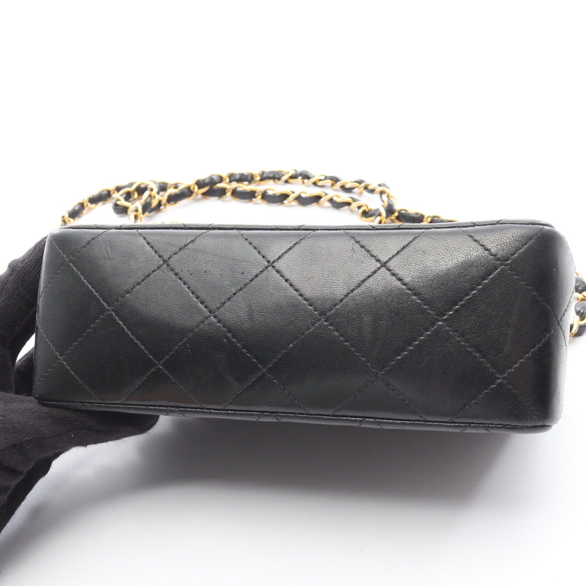 ミニマトラッセ チェーンショルダーバッグ ラムスキン ブラック ゴールド金具 シャネル バッグ CHANEL