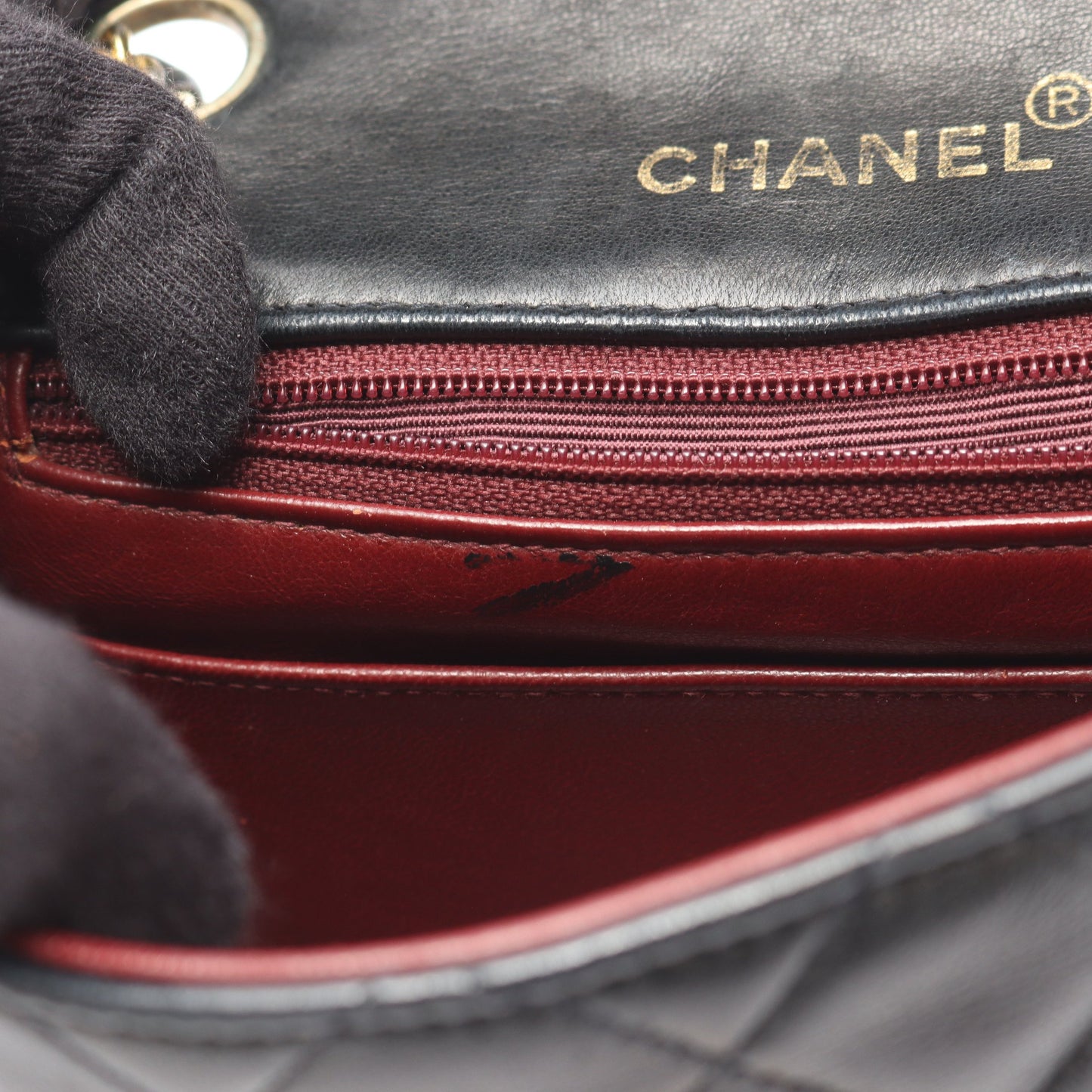 ミニマトラッセ チェーンショルダーバッグ ラムスキン ブラック ゴールド金具 シャネル バッグ CHANEL
