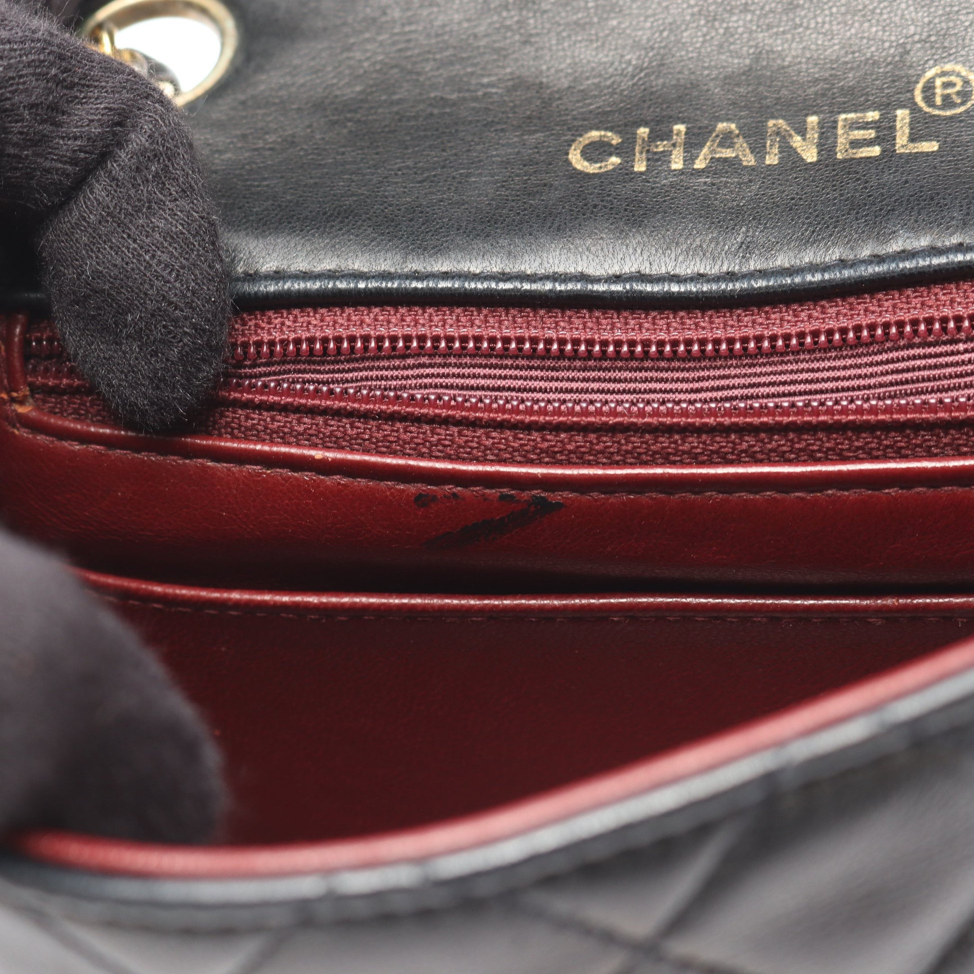 ミニマトラッセ チェーンショルダーバッグ ラムスキン ブラック ゴールド金具 シャネル バッグ CHANEL