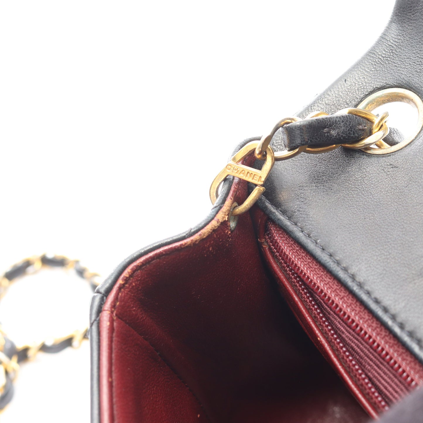ミニマトラッセ チェーンショルダーバッグ ラムスキン ブラック ゴールド金具 シャネル バッグ CHANEL