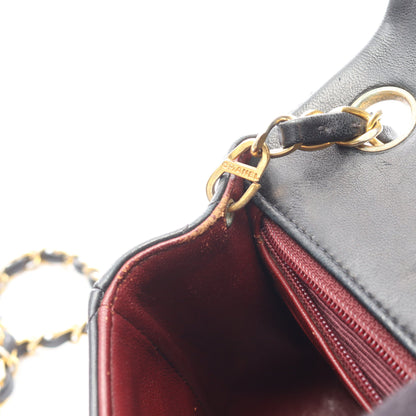 ミニマトラッセ チェーンショルダーバッグ ラムスキン ブラック ゴールド金具 シャネル バッグ CHANEL