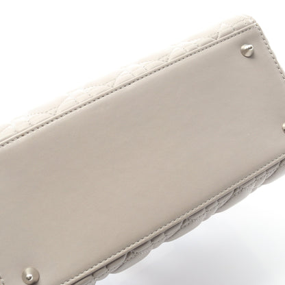 LADY DIOR レディディオール カナージュ ハンドバッグ レザー グレー 2WAY クリスチャンディオール バッグ Christian Dior