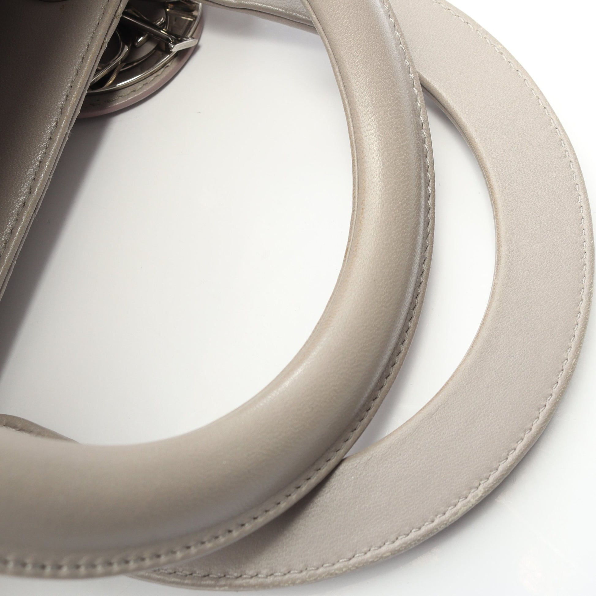 LADY DIOR レディディオール カナージュ ハンドバッグ レザー グレー 2WAY クリスチャンディオール バッグ Christian Dior